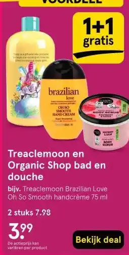 Etos Treaclemoon en Organic Shop bad en douche aanbieding