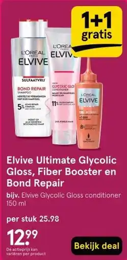 Etos Elvive Ultimate Glycolic Gloss, Fiber Booster en Bond Repair aanbieding