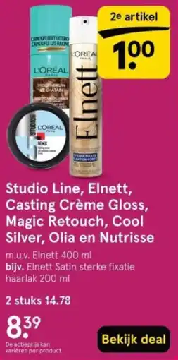 Etos Studio Line, Elnett, Casting Crème Gloss, Magic Retouch, Cool Silver, Olia en Nutrisse aanbieding