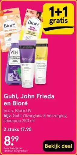 Etos Guhl, John Frieda en Bioré aanbieding