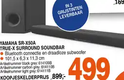 Correct YAMAHA SR-X50A TRUE-X SURROUND SOUNDBAR aanbieding