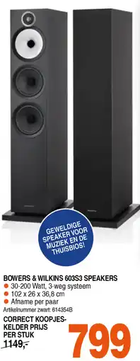 Correct BOWERS & WILKINS 60353 SPEAKERS aanbieding