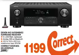 Correct DENON AVC-X4700HBKE2 SURROUND RECEIVER aanbieding