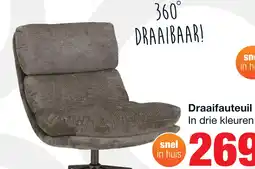 Budget Home Store Draaifauteuil Ledger Taupe aanbieding