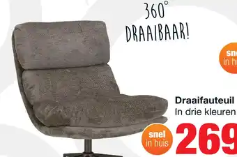 Budget Home Store Draaifauteuil Ledger Taupe aanbieding