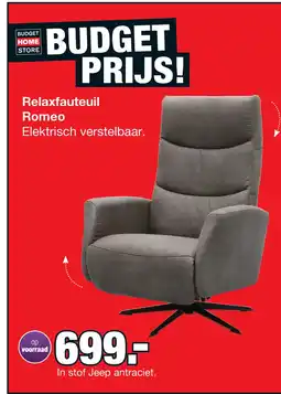 Budget Home Store Relaxfauteuil Romeo manueel verstelbaar aanbieding