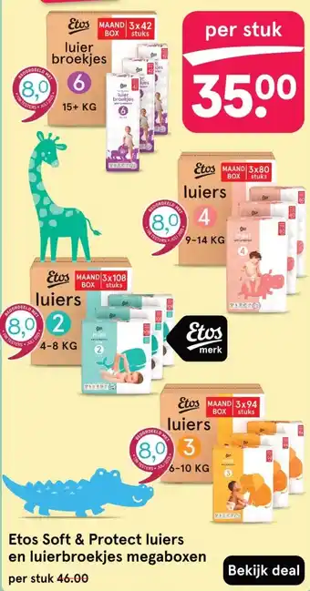 Etos Etos Soft & Protect luiers en luierbroekjes megaboxen aanbieding