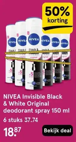 Etos NIVEA Invisible Black & White Original deodorant spray aanbieding