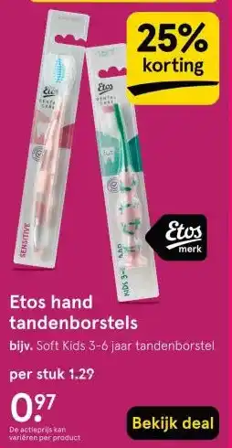 Etos Etos hand tandenborstels aanbieding
