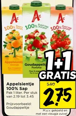 Vomar Voordeelmarkt Appelsientje 100% Sap aanbieding