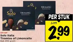 Vomar Voordeelmarkt Solo Italia Tiramisu of Limoncello aanbieding