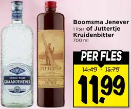 Vomar Voordeelmarkt Boomsma Jenever of Juttertje Kruidenbitter aanbieding