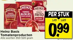 Vomar Voordeelmarkt Heinz Basis Tomatenproducten aanbieding
