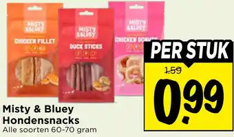 Vomar Voordeelmarkt Misty & Bluey Hondensnacks aanbieding