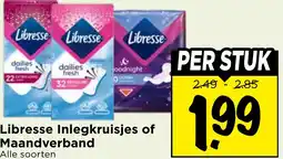 Vomar Voordeelmarkt Libresse Inlegkruisjes of Maandverband aanbieding