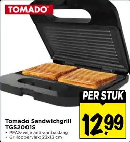 Vomar Voordeelmarkt Tomado Sandwichgrill TGS2001S aanbieding