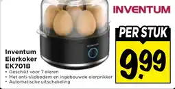 Vomar Voordeelmarkt Inventum Eierkoker EK701B aanbieding