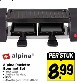 Vomar Voordeelmarkt Alpina Raclette Gourmet Set aanbieding