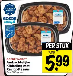 Vomar Voordeelmarkt Ambachtelijke Kibbeling met Ravigottesaus aanbieding