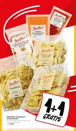 Jumbo Alle jumbo's verse pasta's of pastasauzen aanbieding