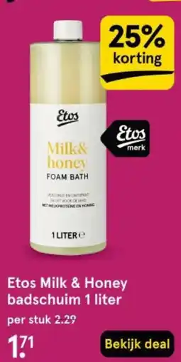 Etos Etos Milk & Honey badschuim aanbieding
