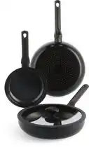Coolblue BK Enjoy Koekenpannenset 20 + 28 cm + Hapjespan 28 cm zwart aanbieding