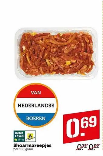 Coop Shoarmareepjes 100 gram aanbieding