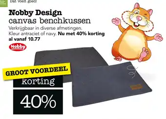 Dierspecialist Nobby design canvas benchkussen aanbieding