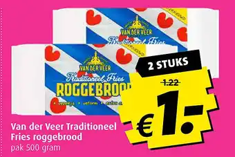 Boni Van der Veer Traditioneel Fries roggebrood 500 gram aanbieding