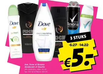 Boni Axe, Dove of Rexona deodorant of douche aanbieding