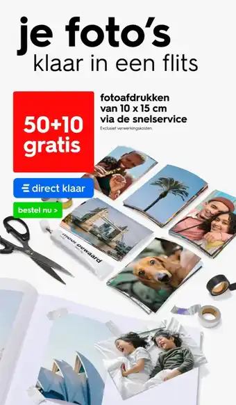 HEMA fotoafdrukken van 10 x 15 cm via de snelservice aanbieding