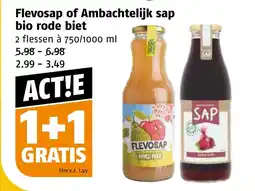 Poiesz Flevosap of Ambachtelijk sap bio rode biet aanbieding