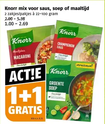 Poiesz Knorr mix voor saus, soep of maaltijd aanbieding