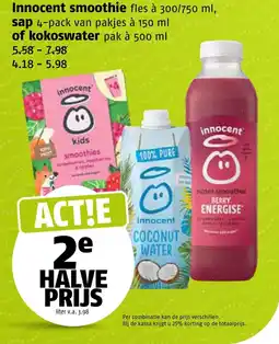 Poiesz Innocent smoothie, Sap of Kokoswater aanbieding
