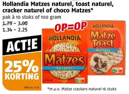 Poiesz Hollandia Matzes naturel, toast naturel, cracker naturel of choco Matzes aanbieding