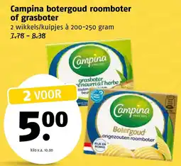 Poiesz Campina botergoud roomboter of grasboter aanbieding