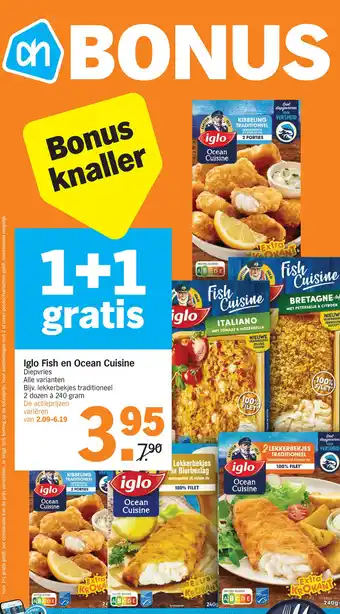 Albert Heijn Iglo Fish en Ocean Cuisine aanbieding