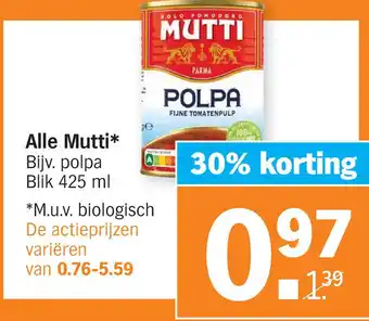 Albert Heijn Alle Mutti* aanbieding