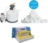 Bol.com Bestway - Zandfilterpomp 11355 L/u & Filterbollen 1000 gram & WAYS Scrubborstel aanbieding