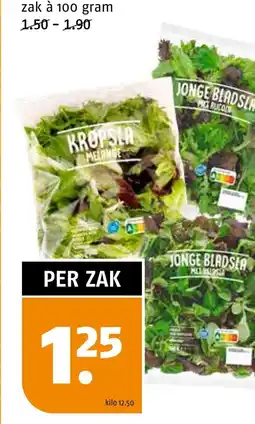 Poiesz Kropsla, krulsla of eikenbladslamelange, jonge bladsla met veldsla of met rucola aanbieding
