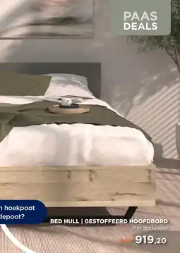 TotaalBED Bed Hull | gestoffeerd hoofdbord | 140 x 200 cm | Slede poten aanbieding