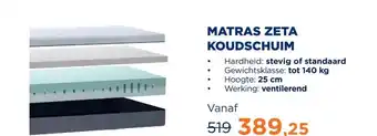 TotaalBED Matras Zeta koudschuim | 70 x 200 cm | Standaard aanbieding