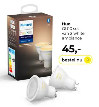 Lampidee Hue - led lamp gu10 white ambiance set v 2 zigbee/bluetooth aanbieding