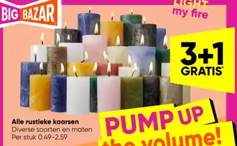 Big Bazar Alle rustieke kaarsen aanbieding