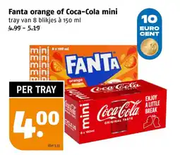 Poiesz FANTA orange of coca cola mini aanbieding