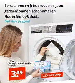 Wibra Lenor droogtrommeldoekjes aanbieding