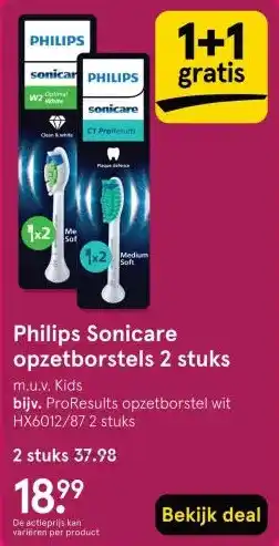 Etos Philips Sonicare opzetborstels 2 stuks aanbieding