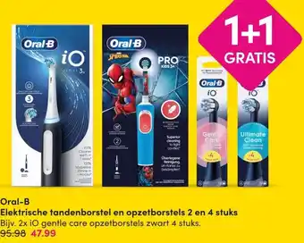 DA Oral-B Elektrische tandenborstel en opzetborstels 2 en 4 stuks aanbieding