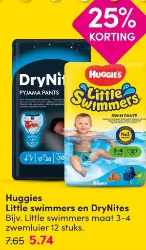 DA Huggies Little swimmers en DryNites aanbieding
