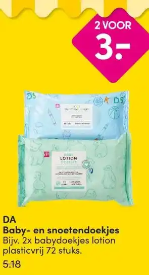 DA DA Baby- en snoetendoekjes aanbieding